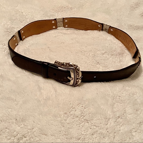 Fossil Accessories - 🌸 Fossil Black Croco Leather Metal Belt Small